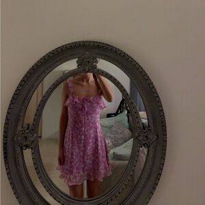 Lulu’s Livi Pink Floral Print Ruffled Skater Dress